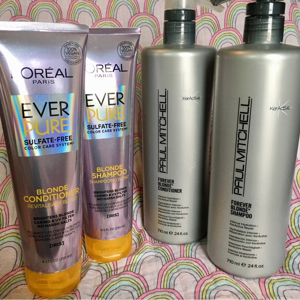 Paul Michell 💜 Forever Blonde & L’Oréal Ever Pure Blonde Shampoo & Conditioner